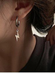 1 Pièce Boucles D'Oreilles Punk Éclair - Argent 