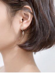 1 Paire de Boucles D'Oreilles Pendantes en Forme de Cône - Argent 