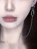 1PC No Piercing Fake Lip Ring Long Chain Lip Clip Earring -  