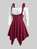 Plus Size Off The Shoulder Cable Knit Top and Handkerchief Midi Dress -  
