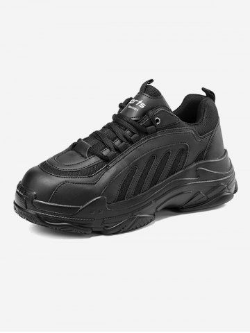 Zapatos de Deporte Grueso con Cordones y Solapa - BLACK - EU 45