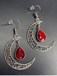 Gothic Moon Blood Drop Earrings -  