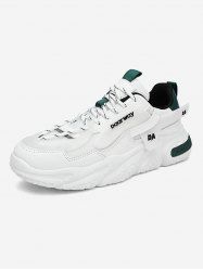 Letter Breathable Mesh Insert Chunky Sneakers -  