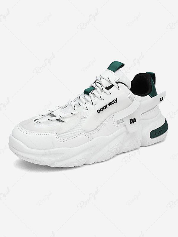 Cheap Letter Breathable Mesh Insert Chunky Sneakers  