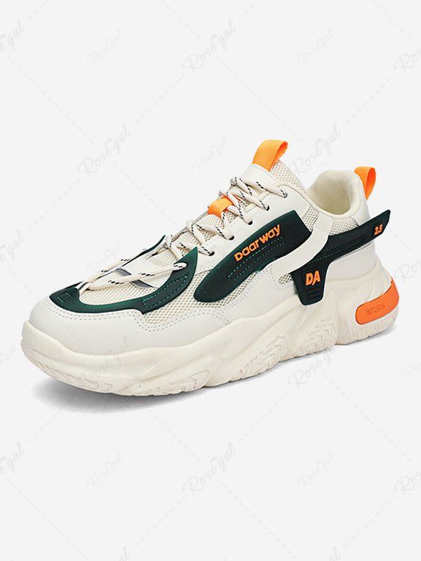 Outfit Letter Breathable Mesh Insert Chunky Sneakers  