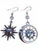 Gothic Moon Sun Drop Earrings -  