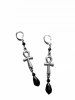 Gothic Ankh Crystal Drop Earrings -  