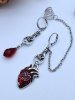 Gothic Blood Heart Asymmetric Drop Earrings -  