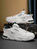 Letter Breathable Mesh Insert Chunky Sneakers -  