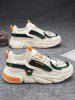 Letter Breathable Mesh Insert Chunky Sneakers -  