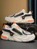 Letter Breathable Mesh Insert Chunky Sneakers -  