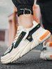 Letter Breathable Mesh Insert Chunky Sneakers -  
