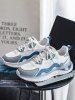 Letter Patched Breathable Mesh Insert Colorblock Running Shoes -  