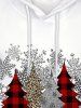 Sweat à Capuche Pull-over Sapin de Noël et Flocon de Neige à Carreaux avec Poche pour Enfants - Rouge 150