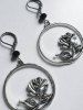 Gothic Vintage Rose Drop Earrings -  
