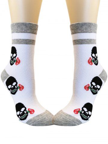Gothic Rose Skull Crew Socks