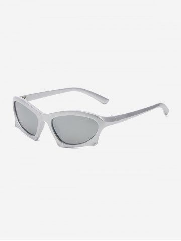 Irregular Solid Leopard Sunglasses - SILVER