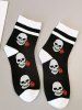 Gothic Rose Skull Crew Socks -  