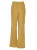 Textured Plain Color Zipper Fly High Waisted Wide Leg Long Pants -  