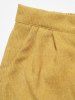 Textured Plain Color Zipper Fly High Waisted Wide Leg Long Pants -  