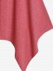 Plus Size Cutout Tied Hanky Hem Tunic Tee -  