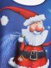T-shirt Père Noël Imprimé Panneau à Carreaux de Grande Taille - Rouge 4X