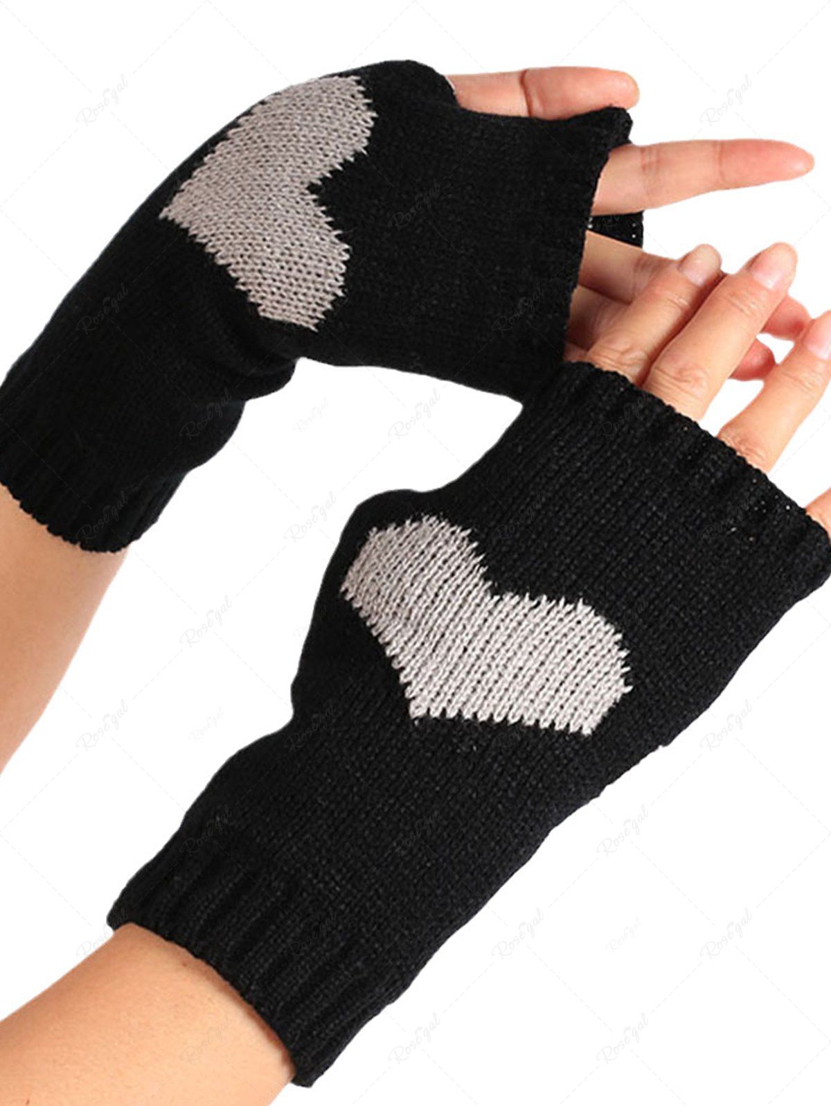 Outfits Warm Heart Knitted Fingerless Gloves  