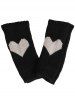 Warm Heart Knitted Fingerless Gloves -  