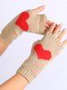 Warm Heart Knitted Fingerless Gloves -  