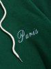 Two Tone Paris Embroidered Fuzzy Fleece Hoodie -  