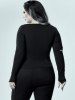 Haut Court Gothique Découpé Troué à Œillets - Noir 1X | US 14-16