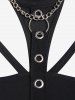 Gothic Grommets Chain Embellish Cutout Strappy Top -  