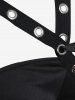 Gothic Choker Lace Up Cutout Handkerchief Dress -  