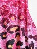 Plus Size Sparkly Leopard Rings Crisscross Strappy Tankini Top -  