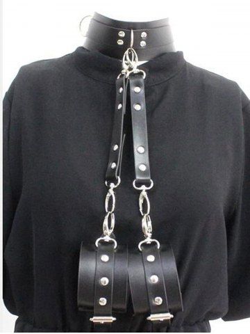 Gothic Punk PU Leather Halter Harness Body Chain