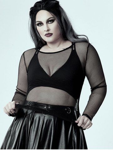 Gothic Sheer Fishnet Long Sleeve Top