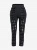 Gothic Lace-up Grommets Pull On Skinny Pants -  