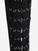 Gothic Lace-up Grommets Pull On Skinny Pants -  