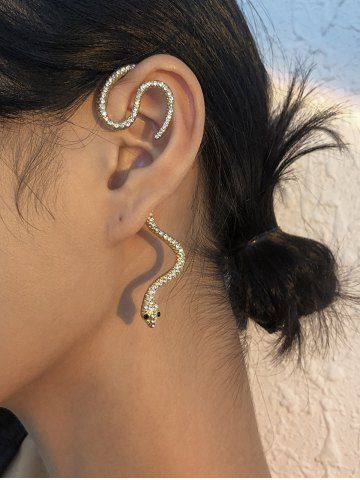 Gothic Punk Snake Ear Cuff Earring - GOLDEN