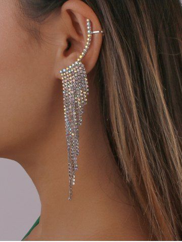 Sparkle Rhinestone Tassel Drop Earrings