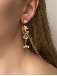Boucles D'Oreilles Ornées de Strass et Perles Artificielles - d'or 