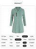 Sweat-shirt en Tricot Embelli de Zip à Manches Longues - Vert profond 2XL