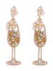 Boucles D'Oreilles Ornées de Strass et Perles Artificielles - d'or 