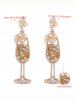Boucles D'Oreilles Ornées de Strass et Perles Artificielles - d'or 