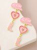 Boucles D'Oreilles Motif Bottes de Cow-Boy Amour et Chapeau - Rose clair 