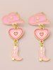 Boucles D'Oreilles Motif Bottes de Cow-Boy Amour et Chapeau - Rose clair 