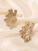 Exaggerated Alloy Flower Stud Earrings -  