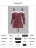 Faux Fur Cinched Cold Shoulder Long Sleeve Knitwear -  