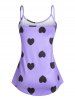 Plus Size Valentine Day Heart Print Cami Top and Shorts Pajamas Set -  