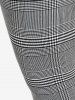 Plus Size High Waist Pockets Plaid Jacquard Skinny Tapered Pants -  